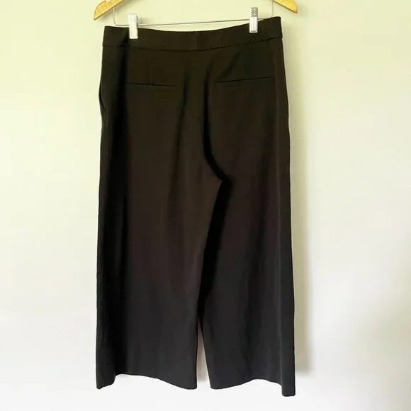 MM LaFleur Pants Size 6 The Pippa Light Twill Wide Leg Crop Stretchy Black - Picture 7 of 13